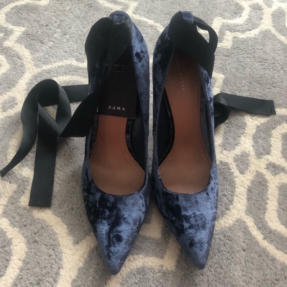Zara Navy blue stiletto heels